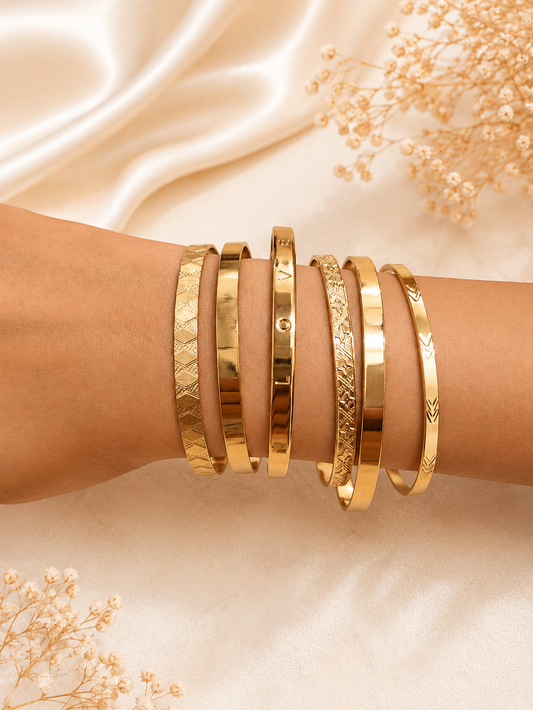 Classic Luxe Bangles - Set of 6