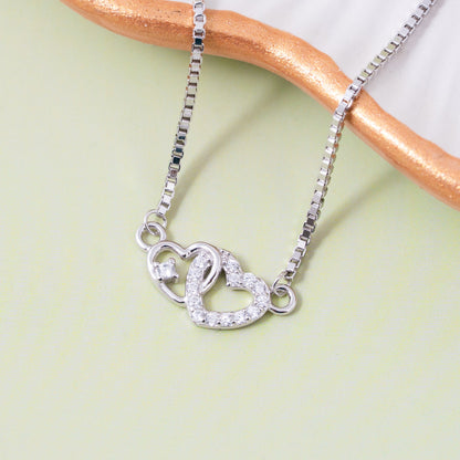 Linked Hearts Silver Pendant