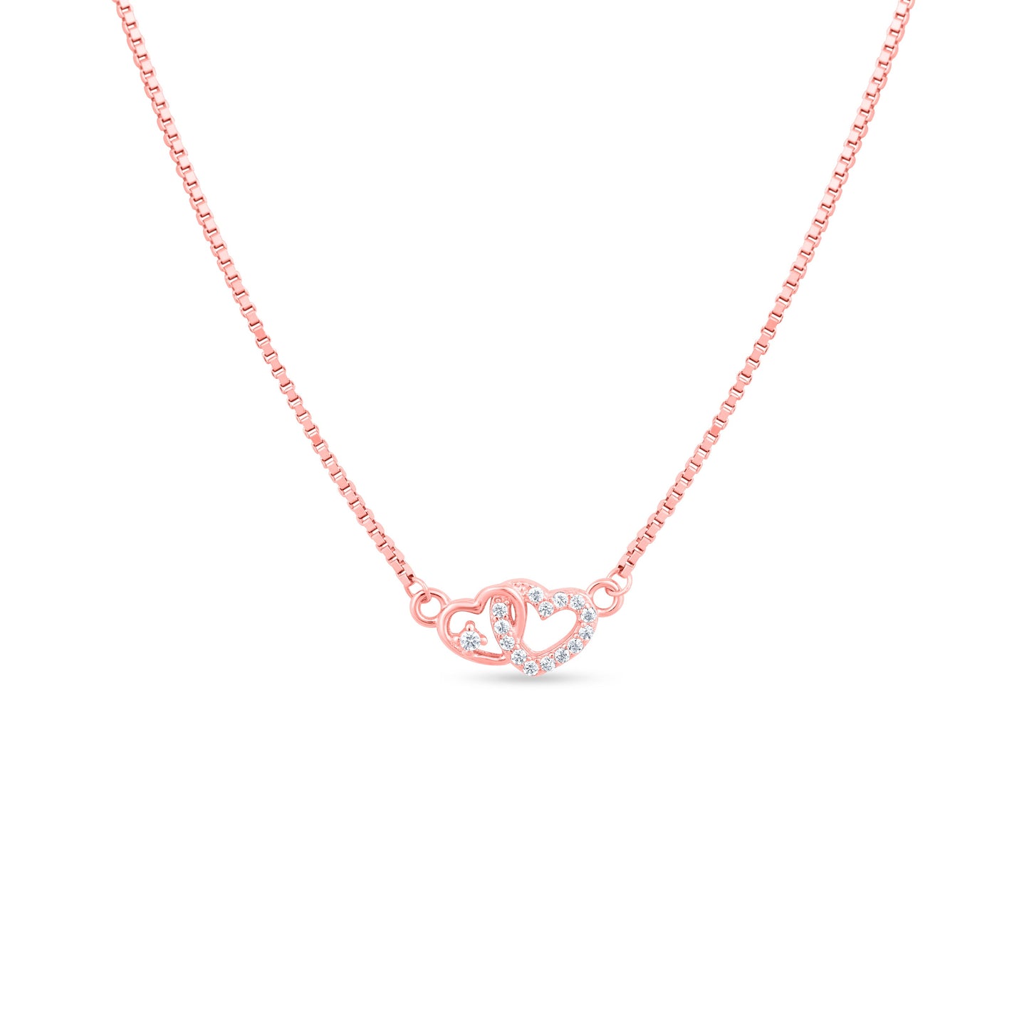 Linked Hearts Rose Pendant