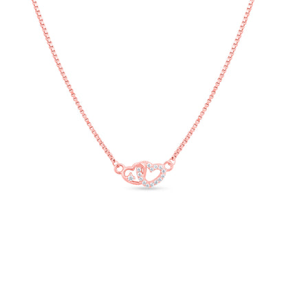 Linked Hearts Rose Pendant