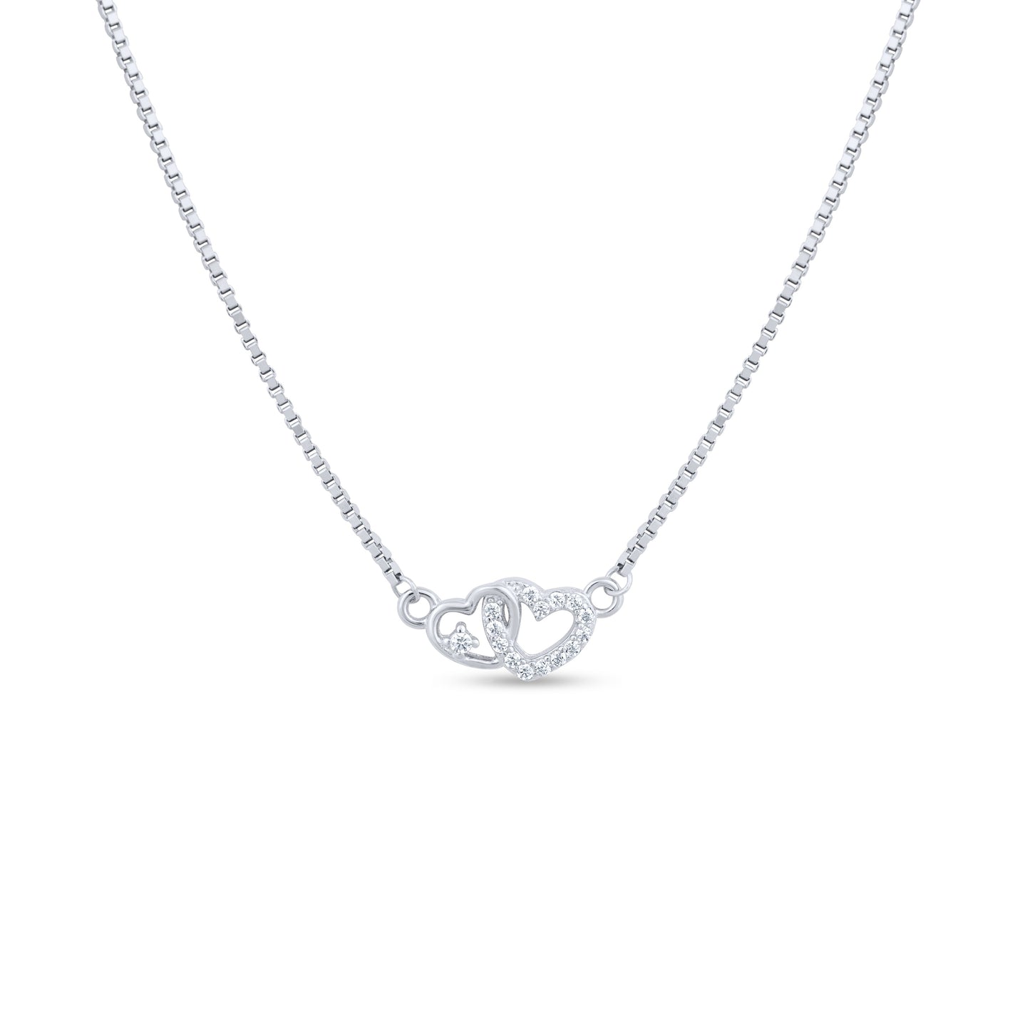 Linked Hearts Silver Pendant